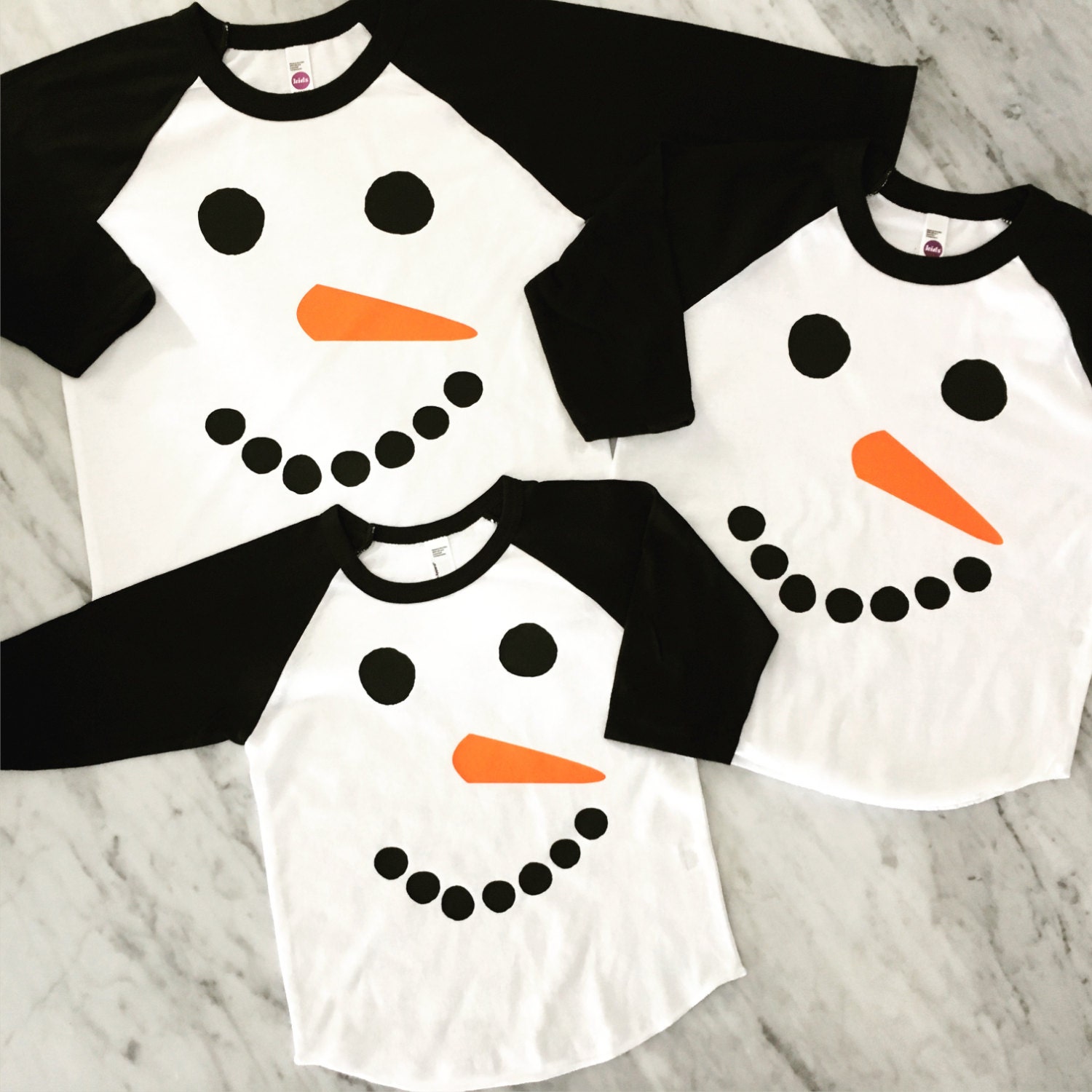 Kids Snowman Shirt Family Christmas 