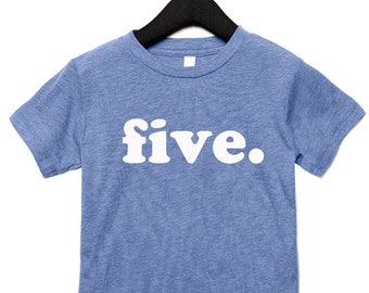 Fifth Birthday Shirt, 5th Birthday Shirt, Kids Birthday Shirt, Can Be Any Number, Lots of Colors to Choose From