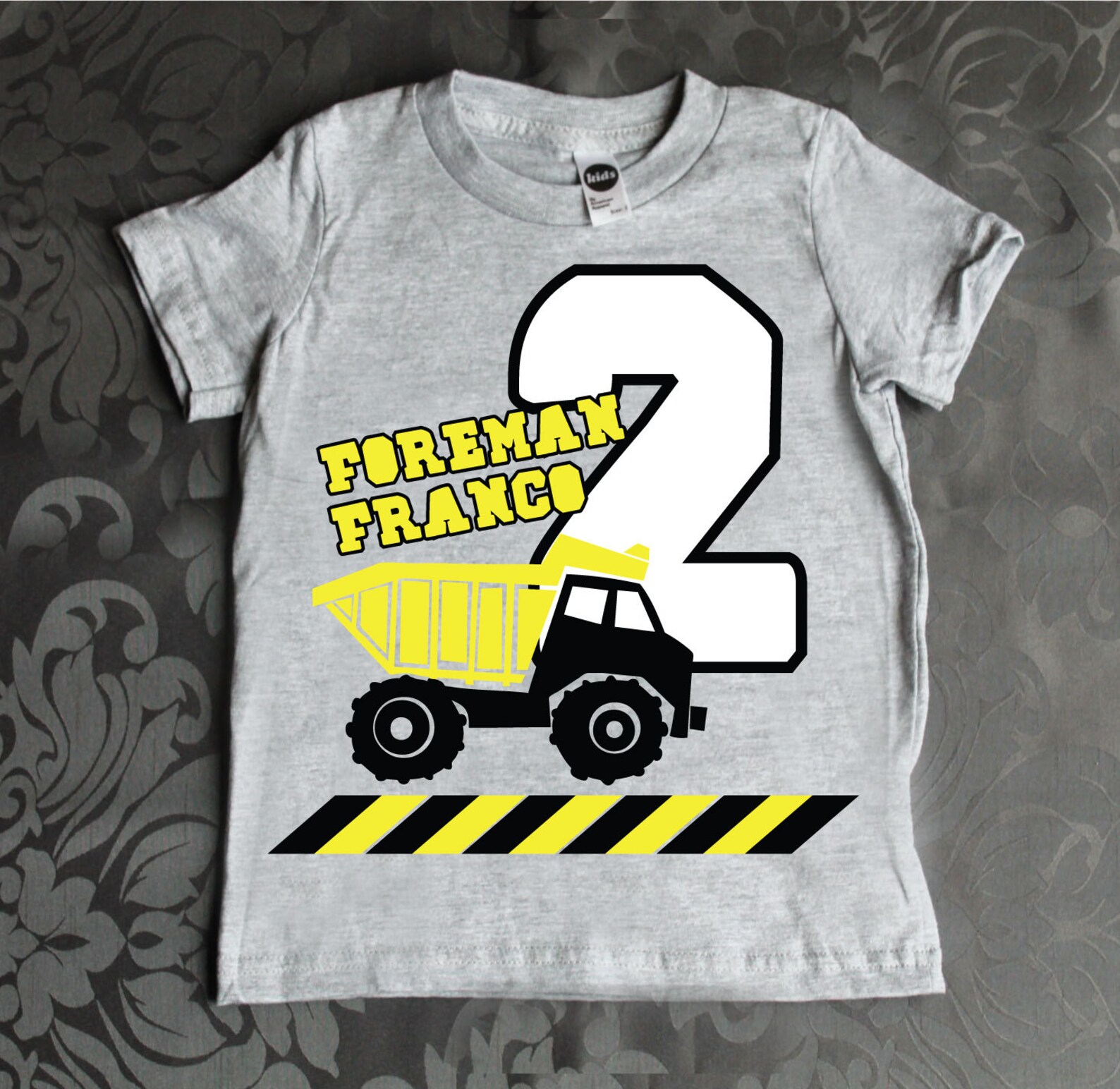 DUMP TRUCK BIRTHDAY Shirt Name and Number Kids Tshirt Etsy