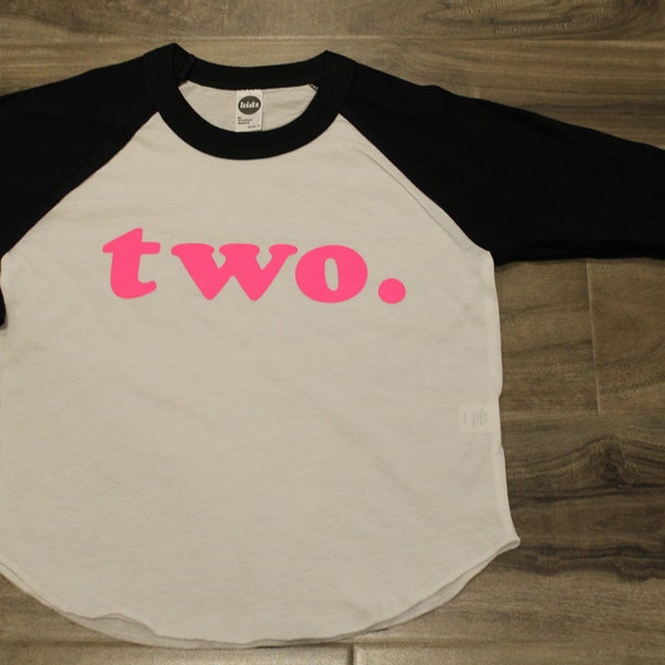 second BIRTHDAY, 2nd birthday shirt , dos - Kid's personalized NUMBER raglan baseball shirt - two, second - you choose colors