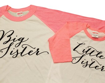 BIG sister little sister shirt set - real GLITTER