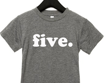 Fifth Birthday Shirt, 5th Birthday Shirt, Kids Birthday Shirt, Can Be Any Number, Lots of Colors to Choose From