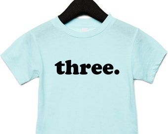 Third Birthday Shirt, 3rd Birthday Shirt, Kids Birthday Shirt, Can Be Any Number, Lots of Colors to Choose From