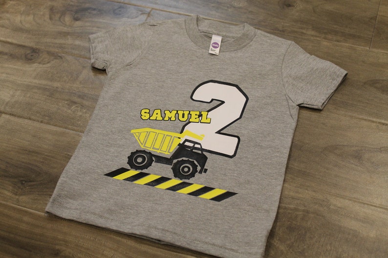 DUMP TRUCK BIRTHDAY Shirt Name and Number Personalized Kids Etsy