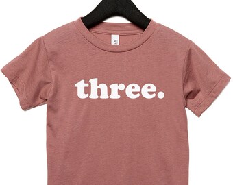 Third Birthday Shirt, 3rd Birthday Shirt, Kids Birthday Shirt, Can Be Any Number, Lots of Colors to Choose From