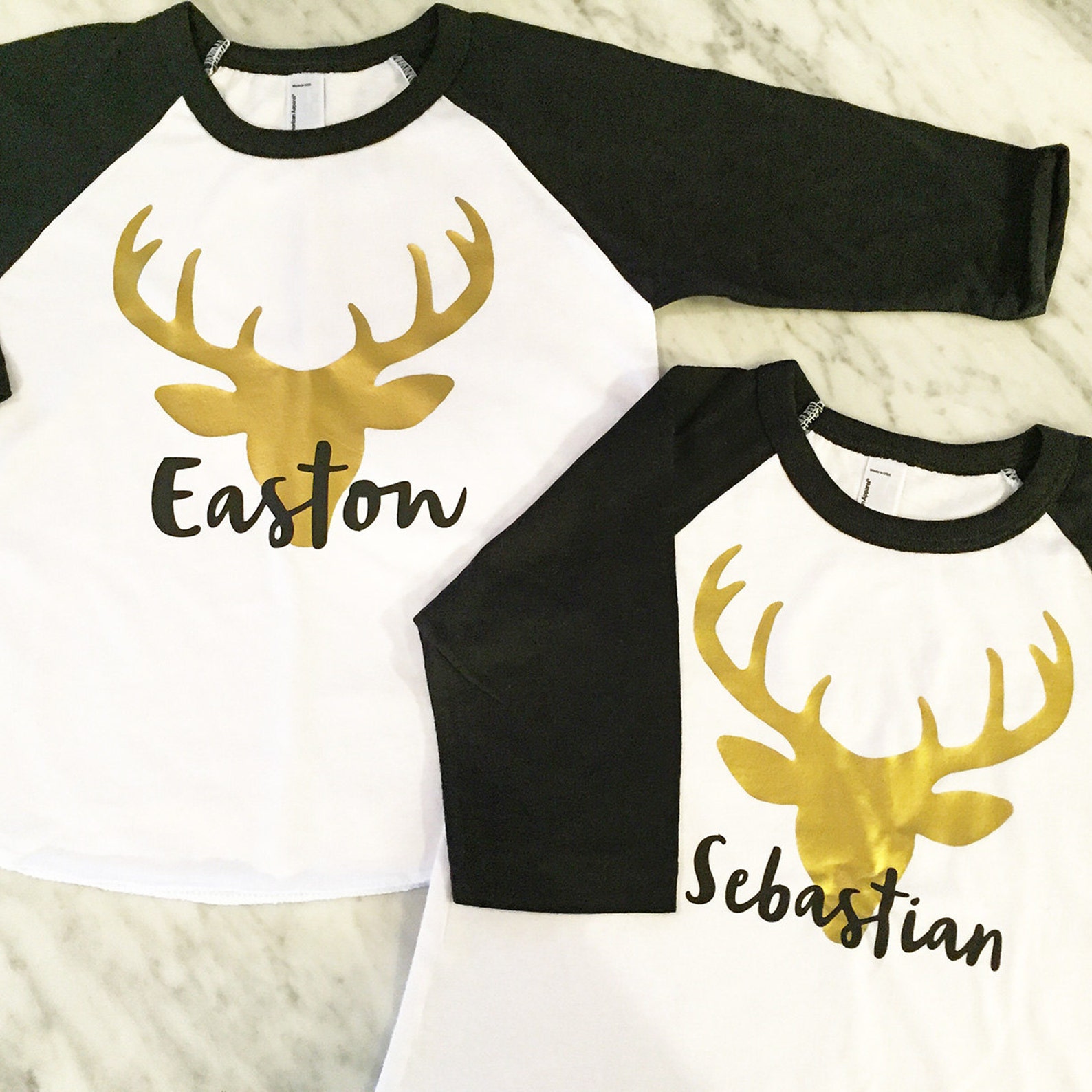 Kids Deer Shirt Reindeer Shirt Gold Deer Shirt Christmas Etsy