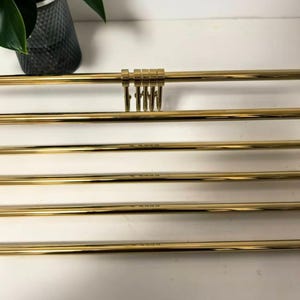 Foldable Gold Brass Towel Rack, Luxury Bathroom Shelf with Hooks image 12