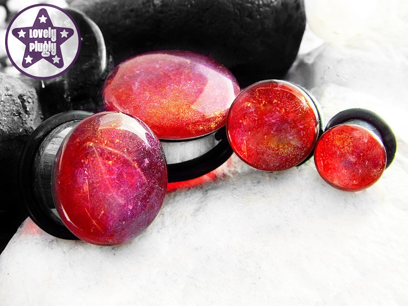 Dragon/'s Breath Fauxpal Opal Plug Gauge Red Translucent Blue Purple Gold Iridescent 12 916 58 1116 12mm 13mm 14mm 16mm 18mm