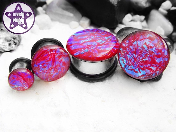 Ocean of RGB Faux Dichroic Plug / Gauge Magenta-Red Green Blue