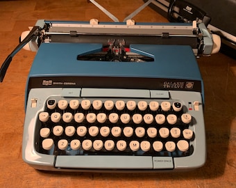 1974 Blue Smith Corona Galaxie Twelve Typewriter