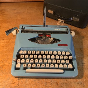 Royal Parade blue typewriter