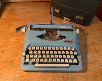 Royal Parade blue typewriter