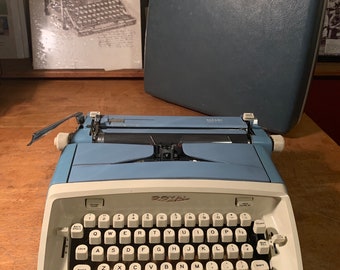 Blue Royal Safari typewriter