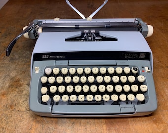 Smith-Corona GALAXIE TWELVE blue typewriter