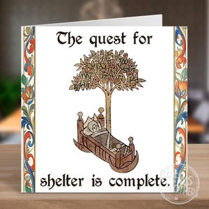 Funny Housewarming New Home Card | Weird Medieval Historical Meme Art New Home Card | Moving In Gifts | Housewarming Gift Ideas | C266 bild 1
