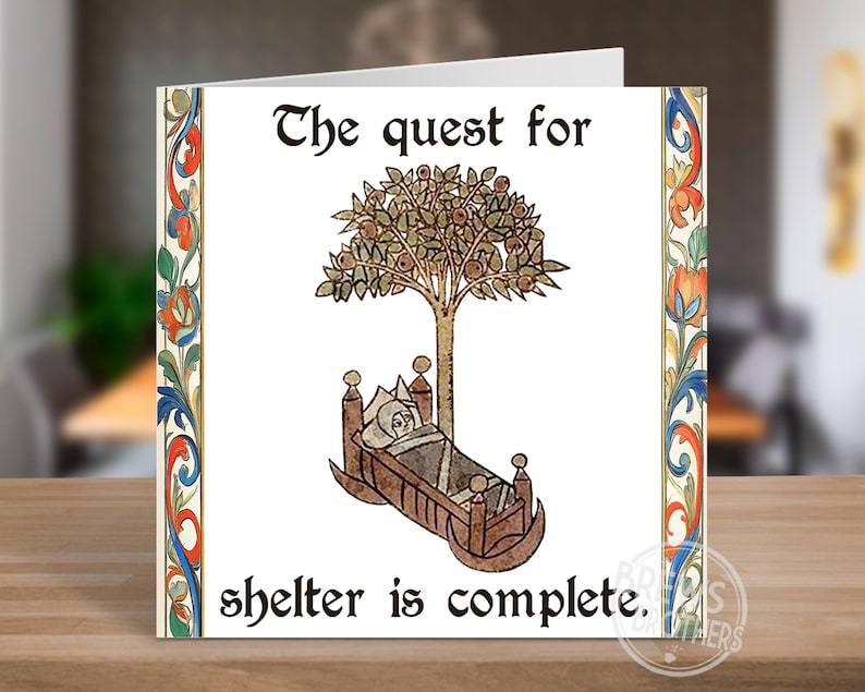 Funny Housewarming New Home Card | Weird Medieval Historical Meme Art New Home Card | Moving In Gifts | Housewarming Gift Ideas | C266 bild 1