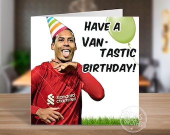 Van Dijk Liverpool Birthday Card | Funny Liverpool FC Supporter Football Fan Birthday Card Him Boyfriend Son Dad Gifts | C200