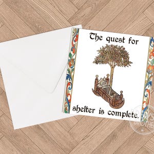 Funny Housewarming New Home Card | Weird Medieval Historical Meme Art New Home Card | Moving In Gifts | Housewarming Gift Ideas | C266 bild 3