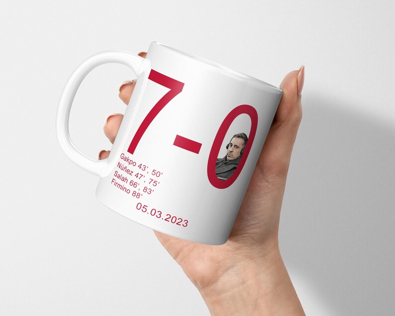 Liverpool 7 Man United 0 Funny Football Mug | Ten Hag Gary Neville Jamie Carragher Liverpool Football Fan Birthday Gift Idea | BB281 bild 2