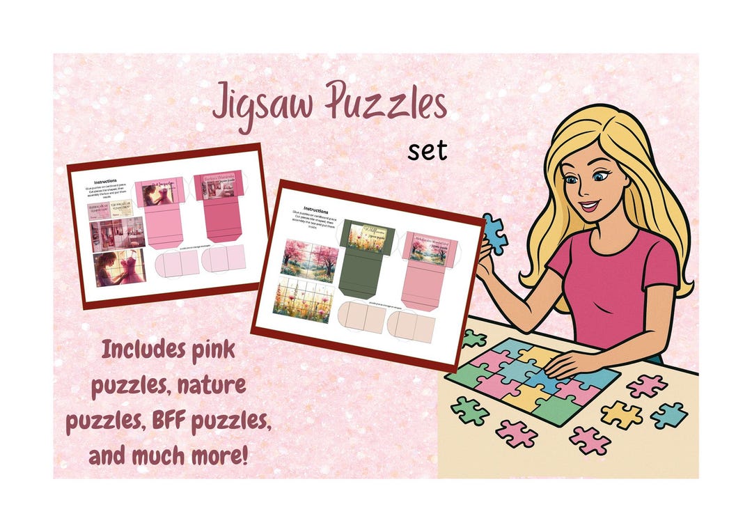 Problem Solving Barbie Barbie Jigsaw Puzzles - Mini Printable Objects - Etsy