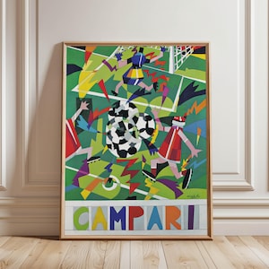 Campari Italy 90 Football World Cup Poster | Vintage Italian Soccer Art Print image 1