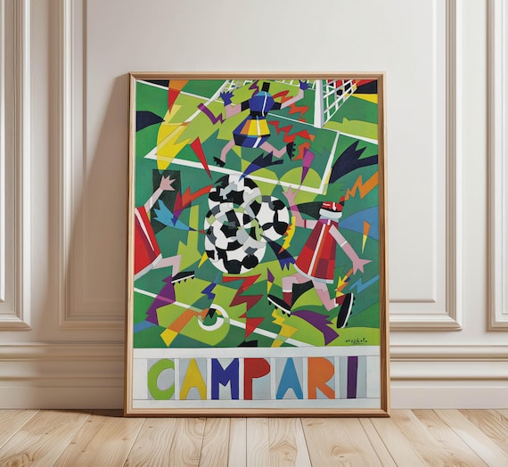 Campari Italy 90 Football World Cup Poster | Vintage Italian Soccer Art Print