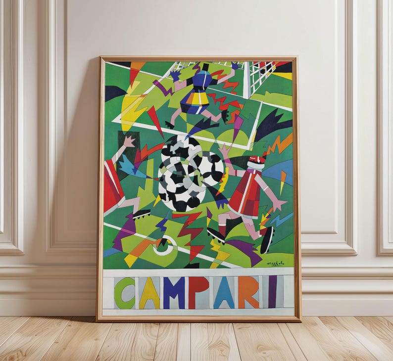 Campari Italy 90 Football World Cup Poster | Vintage Italian Soccer Art Print image 1