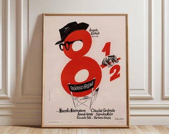 Federico Fellini 8 1/2 Movie Poster – Italian Film Cinema Classic