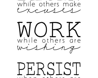 inspirational quote art print black white typography printable