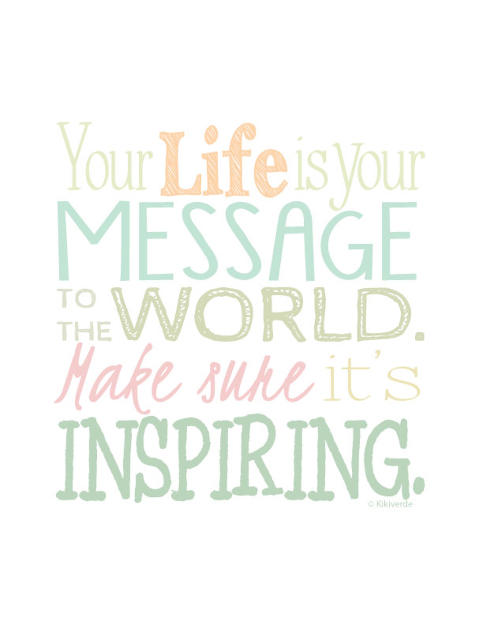 Digital Wall Art Print Inspirational Quote in Pastel Colors | Etsy