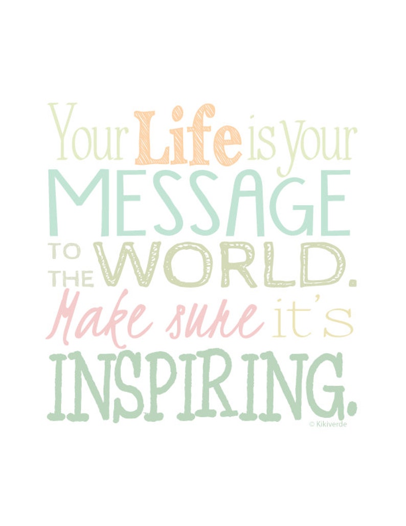 Digital Wall Art Print Inspirational Quote in Pastel Colors Etsy