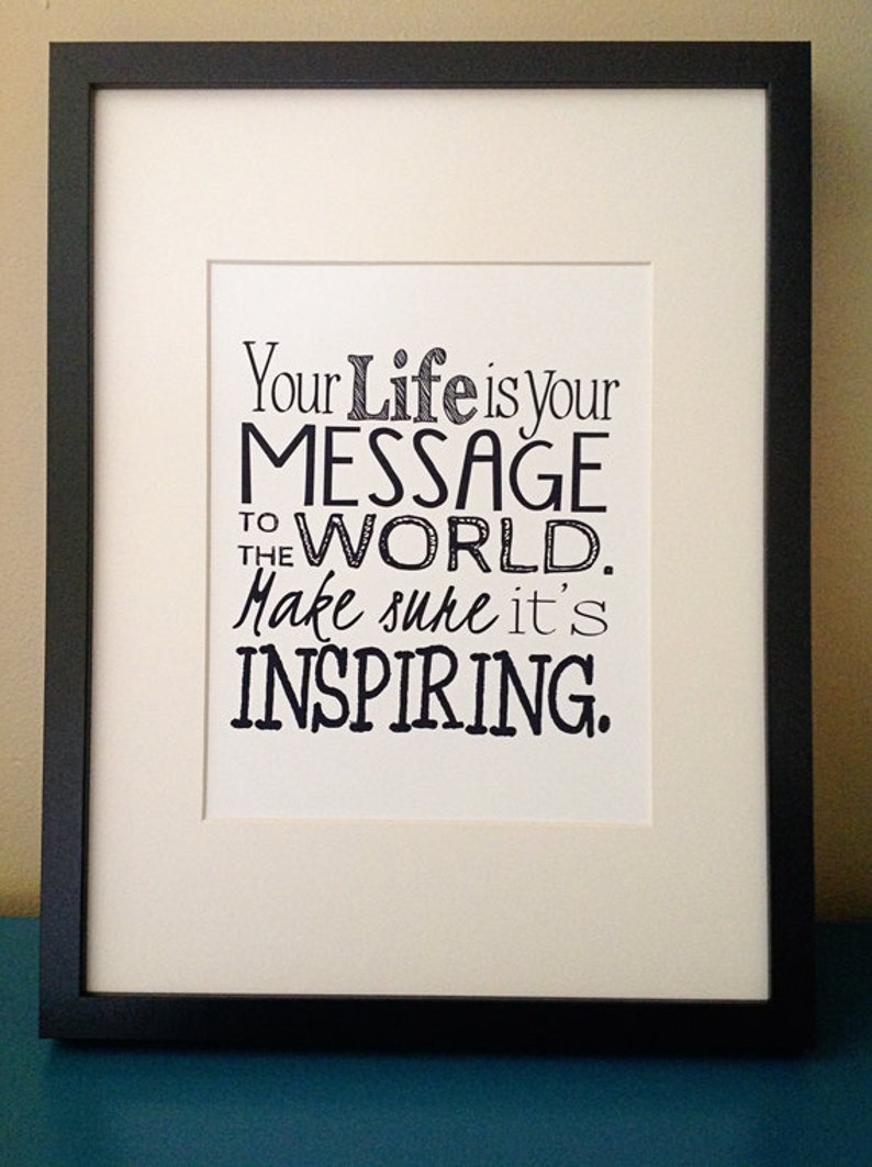 inspirational quote art print black white typography printable etsy