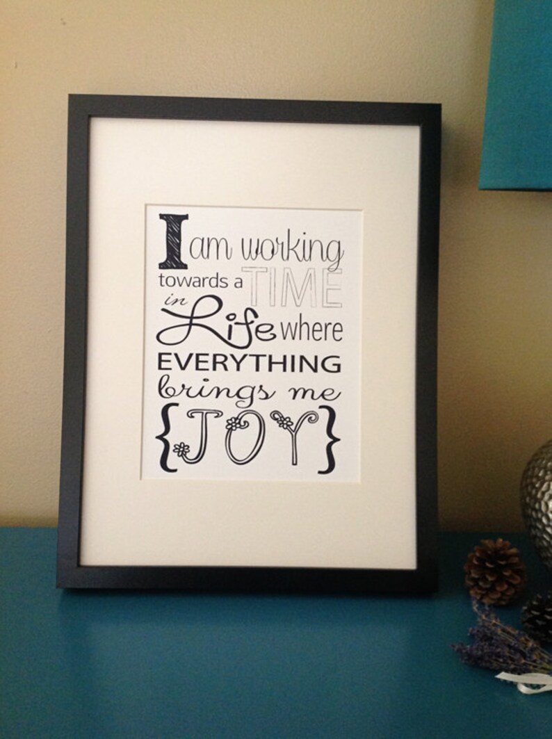 black and white typography art print inspirational quote i
