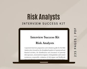 Preguntas para la entrevista de analista de riesgos Guía de preparación para la entrevista de analista de riesgos Entrevista de trabajo en gestión de riesgos Kit de práctica de evaluación de riesgos
