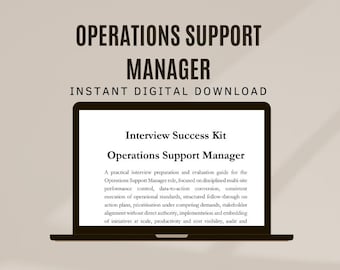 Guía de preparación para la entrevista de Gerente de Soporte de Operaciones: KPI y rendimiento (Descarga digital)