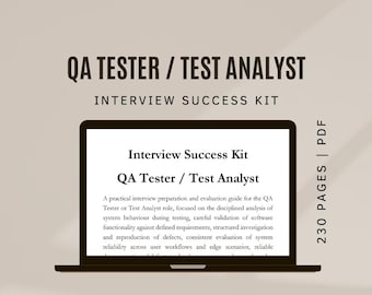 Preguntas de entrevista para probador de control de calidad Guía de preparación para entrevistas de analista de pruebas Kit de éxito para entrevistas de carrera en pruebas de software Paquete para entrevistas de trabajo de control de calidad