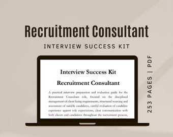 Guía de preguntas para entrevistas de consultor de reclutamiento Libro de trabajo de preparación para entrevistas de reclutamiento Paquete de estudio para entrevistas de trabajo de adquisición de talento