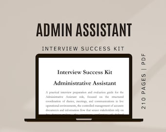 Guía de entrevistas para asistente administrativo: Preparación estructurada, gestión de agenda y precisión (descarga digital)