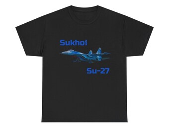 Ukraine Jet Fighter Sukhoi Su-27 Heavy Cotton Tee