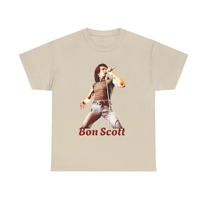 Camiseta de algodón grueso con cita de Bon Scott, estrella del rock. imagen 9