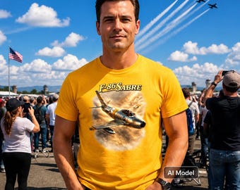 Korean War - F86 Sabre Jet -Unisex Heavy Cotton Tee