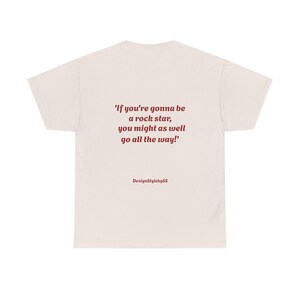 Camiseta de algodón grueso con cita de Bon Scott, estrella del rock. imagen 12