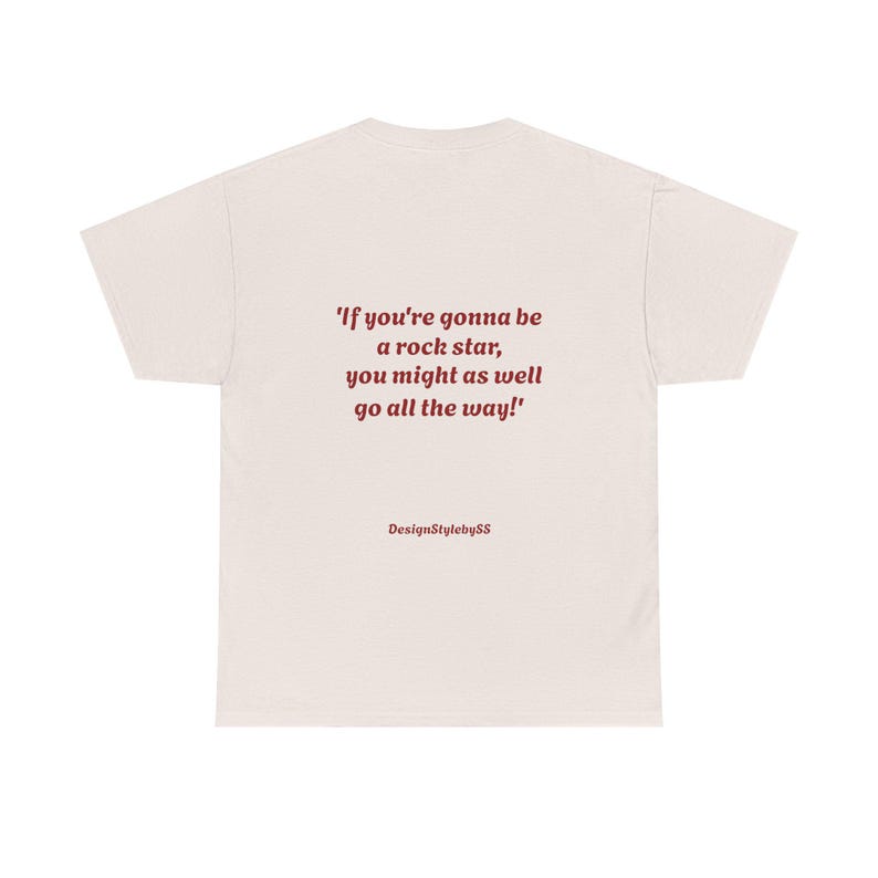 Camiseta de algodón grueso con cita de Bon Scott, estrella del rock. imagen 12