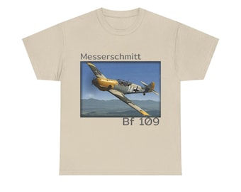 WW2 German Bf 109 Fighter Heavy Cotton Tee