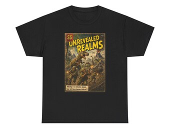 Original Retro Comic - Unrevealed Realms Unisex Heavy Cotton Tee