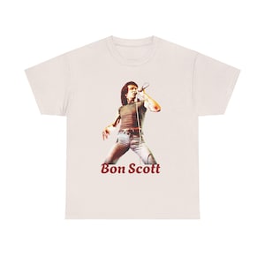 Camiseta de algodón grueso con cita de Bon Scott, estrella del rock. imagen 11