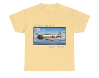 WW2 Japanese A6M Zero Fighter Heavy Cotton Tee