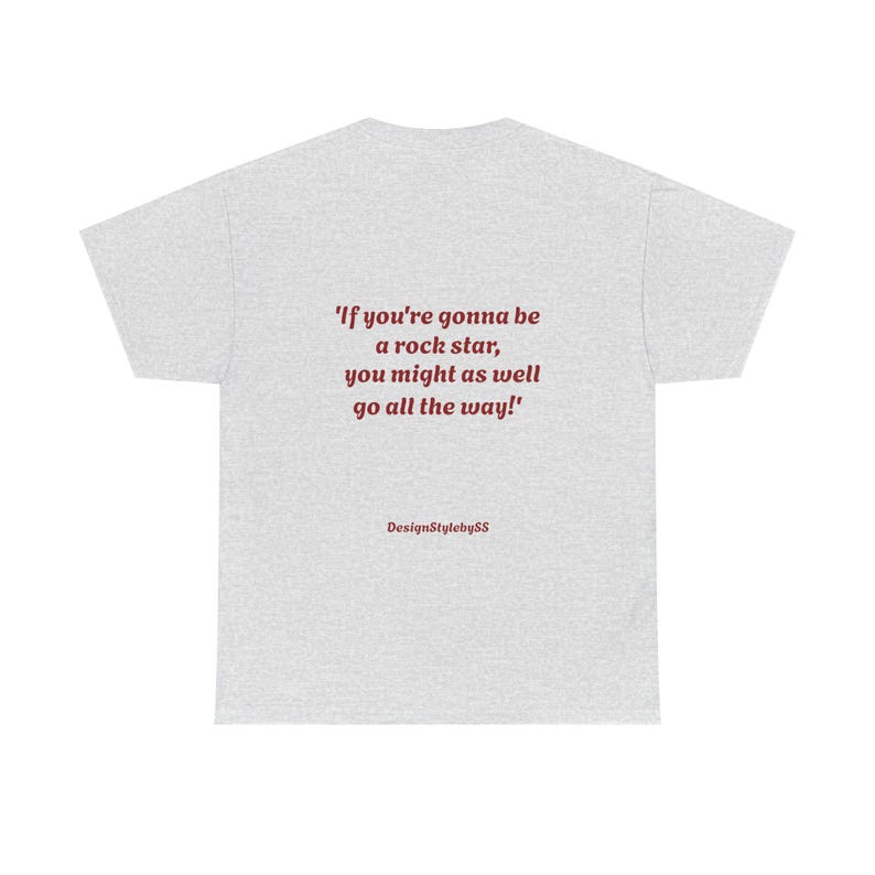 Camiseta de algodón grueso con cita de Bon Scott, estrella del rock. imagen 8