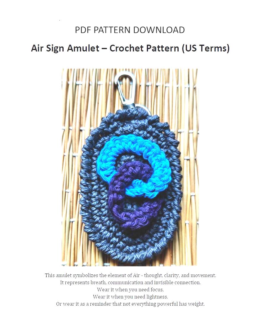 30 3D Crochet Patterns for Texture, Shape, and Standout Handmade Projects 25 Air Zodiac Sign Motif Charm