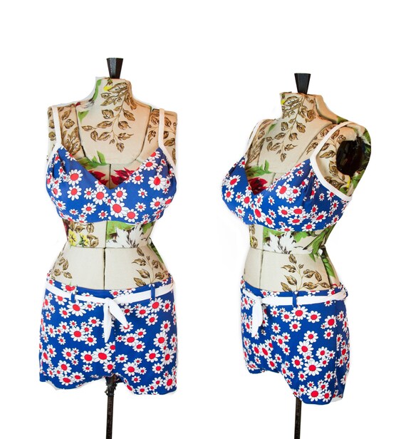 1960s Bikini ~ Deweese Daisy Print Flower Power Sw